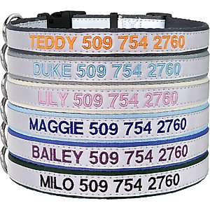 GoTags Cotton Hemp Personalized with Custom Engraved Nameplate Dog Collar