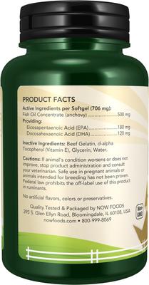 Show full view: NOW Pets Omega-3 Mini Gels Dog & Cat Supplement, 150 count slide 3 of 9