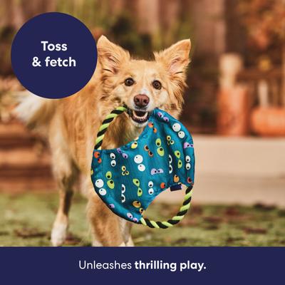 Show full view: Frisco Halloween Fetch Fabric & Rope Flyer Dog Toy, Glow in the Dark Monster Eyes, Medium/Large slide 5 of 8
