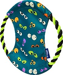 Frisco Halloween Fetch Fabric & Rope Flyer Dog Toy, Glow in the Dark Monster Eyes, Medium/Large