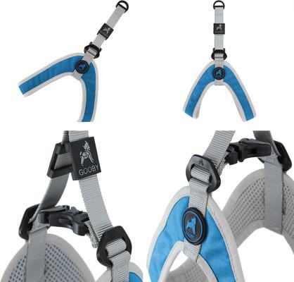 Show full view: Gooby Simple Step In III Dog Harness, Blue, Medium: 16.75 to 21.5-in chest slide 2 of 7