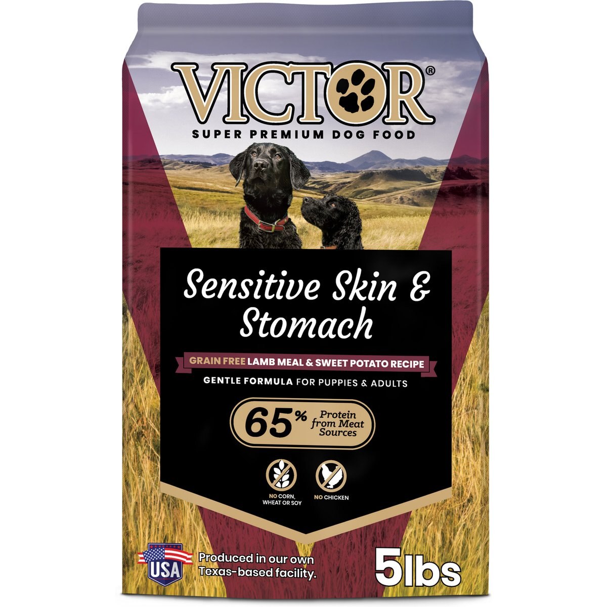 VICTOR Sensitive Skin & Stomach Grain-Free Lamb Meal & Sweet Potato Recipe Dry Dog Food, 5-lb bag