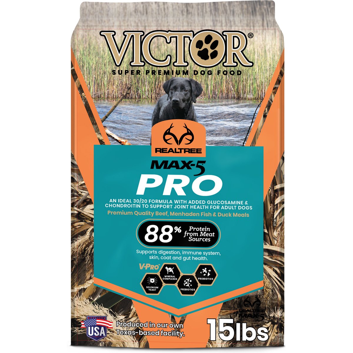 VICTOR Realtree Max-5 Pro 30/20 High Protein Joint Support Active Sporting Dry Dog Food, 15-lb bag