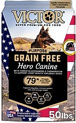 VICTOR Grain-Free Hero Canine Hip & Joint Support High Protein Adult Active Dry Dog Food, 50-lb bag