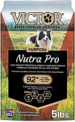 VICTOR Nutra Pro Active High Pro Activetein Low Carb Gluten-Free Dry Dog Food, 5-lb bag