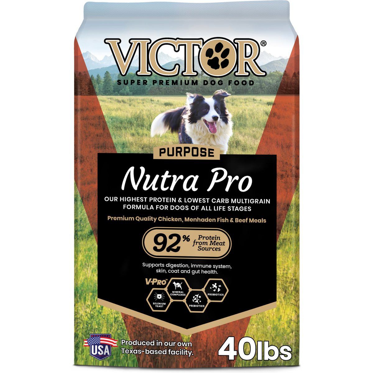 Victor Select Nutra Pro Active Dog & Puppy Formula Dry Dog Food, 40-lb
