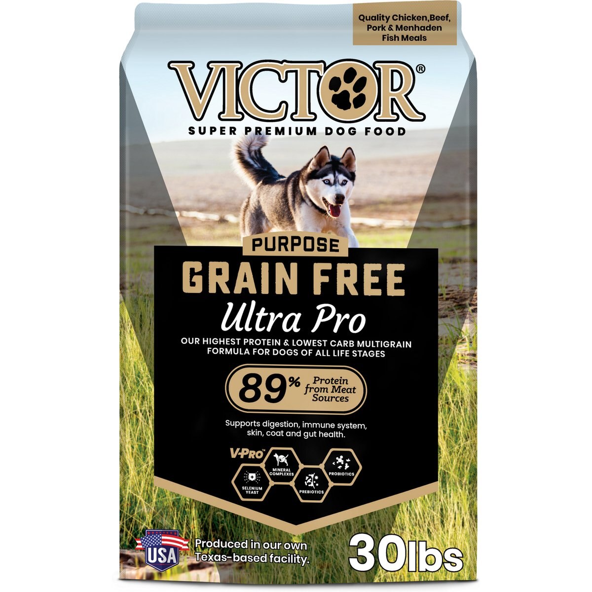 VICTOR Grain-Free Ultra Pro High Protein Low Carb Active Dry Dog Food, 60-lb bundle