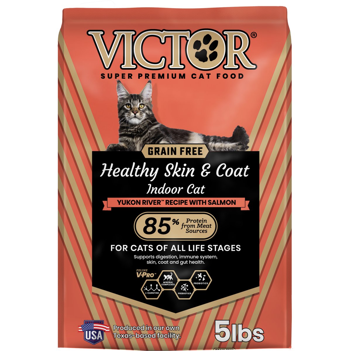 VICTOR Grain-Free Healthy Skin & Coat Indoor Fish Meal with Salmon Dry Cat Food, 5-lb bag