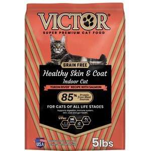 VICTOR Grain-Free Healthy Skin & Coat Indoor Fish Meal with Salmon Dry Cat Food, 5-lb bag