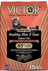 VICTOR Grain-Free Healthy Skin & Coat Indoor Fish Meal with Salmon Dry Cat Food, 15-lb bag
