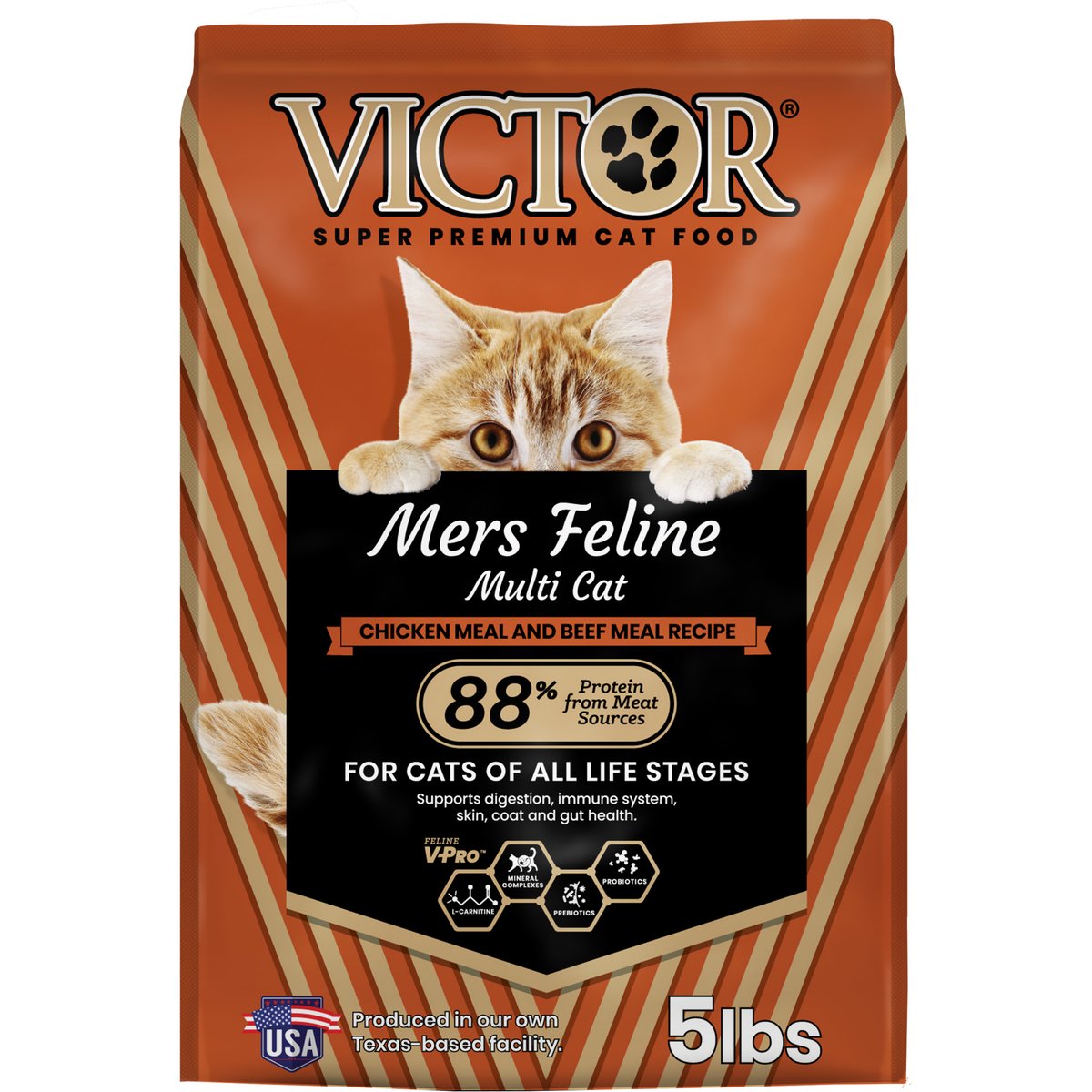 VICTOR Mers Feline Chicken & Beef Meal Recipe Dry Cat Food, 5-lb bag