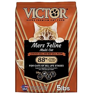 VICTOR Mers Feline Chicken & Beef Meal Recipe Dry Cat Food, 5-lb bag