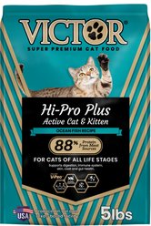 VICTOR Hi-Pro Plus Active Cat & Kitten Ocean Fish Recipe High Protein Dry Cat Food, 5-lb bag slide 1 of 7