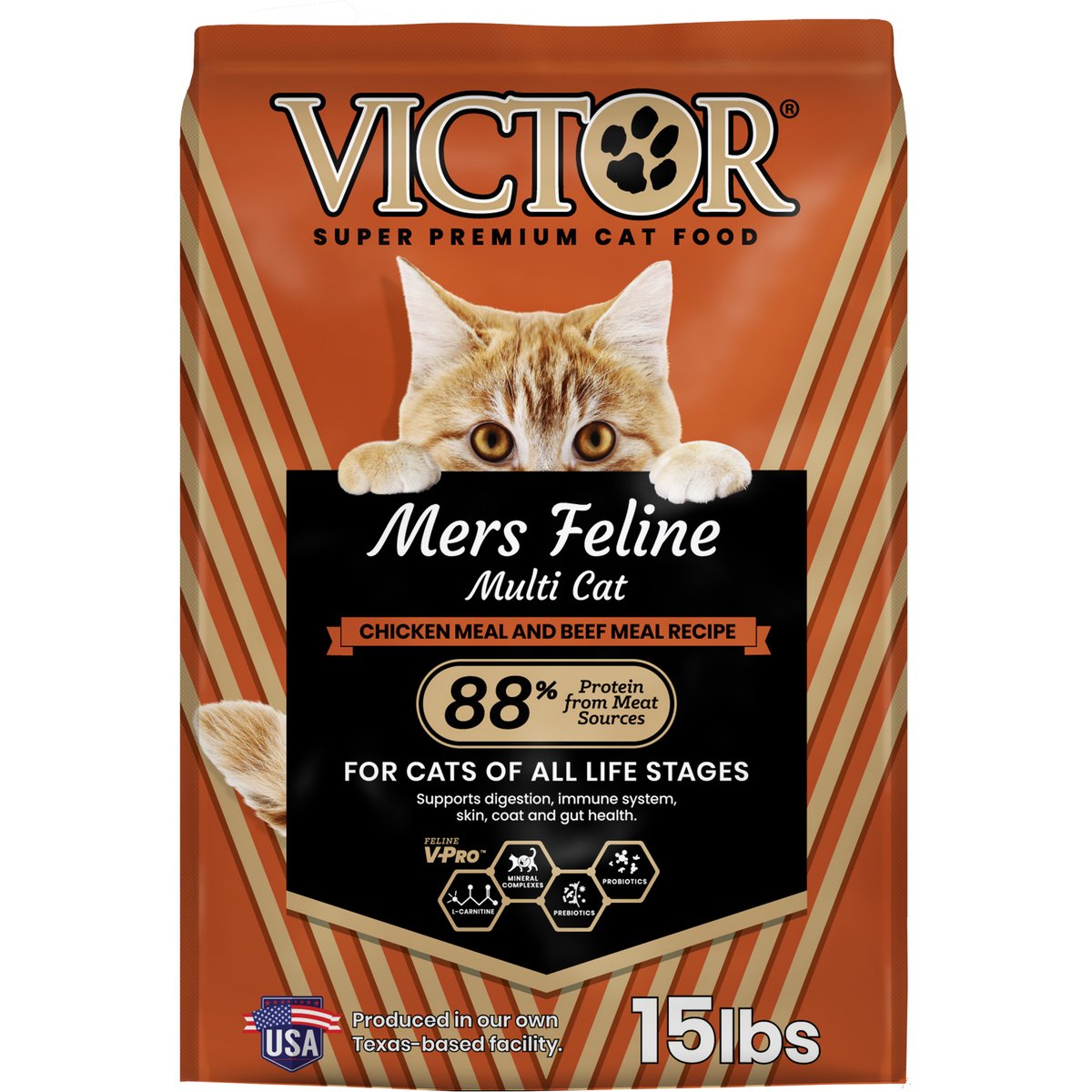 VICTOR Mers Feline Chicken & Beef Meal Recipe Dry Cat Food, 30-lb bundle