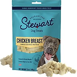 Stewart Chicken Breast Single Ingredient Freeze-Dried Dog Treats, 3-oz pouch