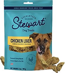 Stewart Chicken Liver Single Ingredient Freeze-Dried Dog Treats, 3-oz pouch