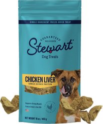 Stewart Chicken Liver Single Ingredient Freeze-Dried Dog Treats, 16-oz pouch