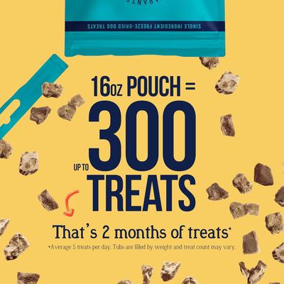 Show full view: Stewart Chicken Liver Single Ingredient Freeze-Dried Dog Treats, 16-oz pouch slide 4 of 10