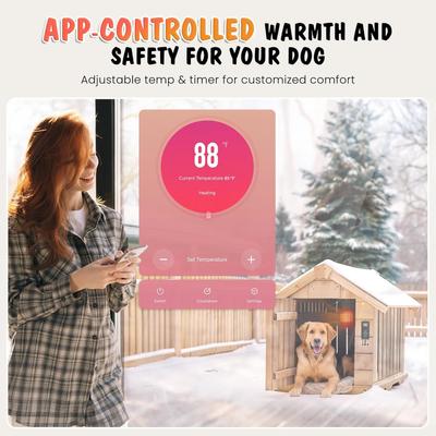 Show full view: PetNF Dog House Heater with Thermostat App & External Temperature Probe, Black, 3.4-in x 5.45-in x 8.45-in slide 5 of 7