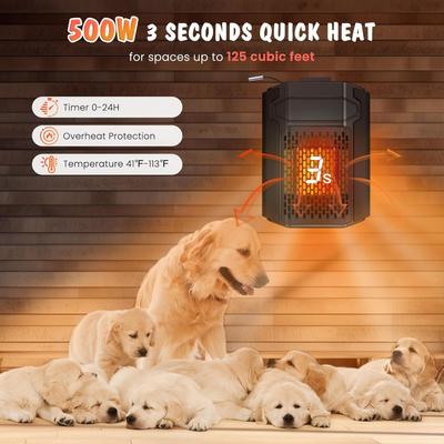 Show full view: PetNF Dog House Heater with Thermostat App & External Temperature Probe, Black, 3.4-in x 5.45-in x 8.45-in slide 2 of 7