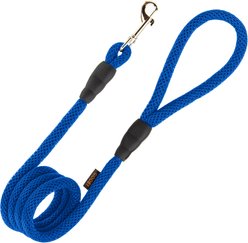 Gooby Soft Mesh Polyester Dog Leash, 4-ft long, 1.5-in wide, Blue