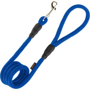 Gooby Soft Mesh Polyester Dog Leash, 4-ft long, 1.5-in wide, Blue