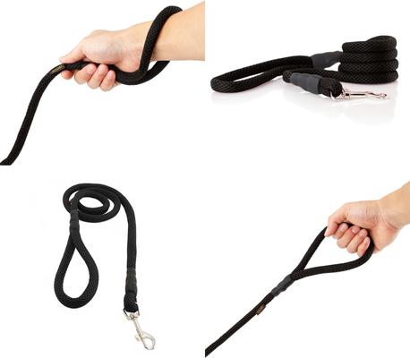 Show full view: Gooby Soft Mesh Polyester Dog Leash, 4-ft long, 1.5-in wide, Black slide 2 of 3