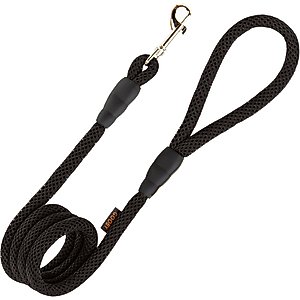 Gooby Soft Mesh Polyester Dog Leash, 4-ft long, 1.5-in wide, Black