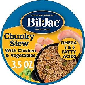 Bil-Jac Chunky Stew Chicken & Vegetables Recipe Wet Dog Food, 3.5-oz tub, case of 12