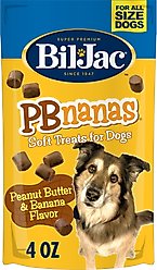 Bil-Jac PBnanas Peanut Butter & Banana Flavor Soft Dog Treats, 4-oz bag