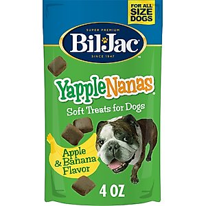 Bil-Jac YappleNanas Apple & Banana Flavor Soft Dog Treats, 4-oz bag