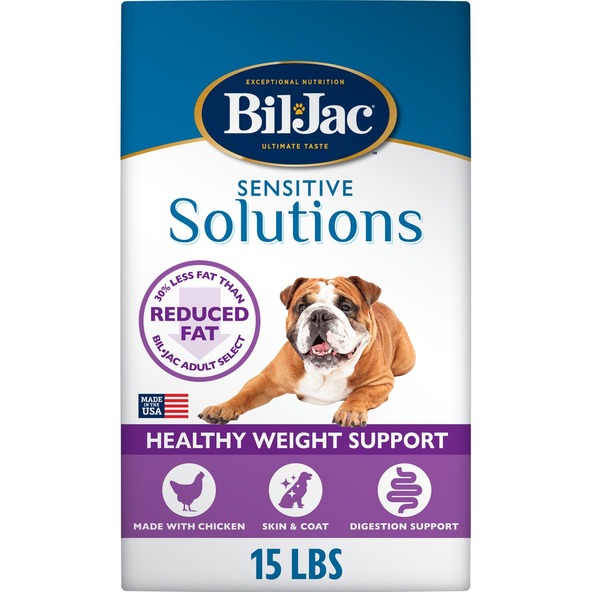 Bil-Jac Sensitive Solutions Healthy Weight Fresh Chicken Recipe Dry Dog Food, 15-lb bag