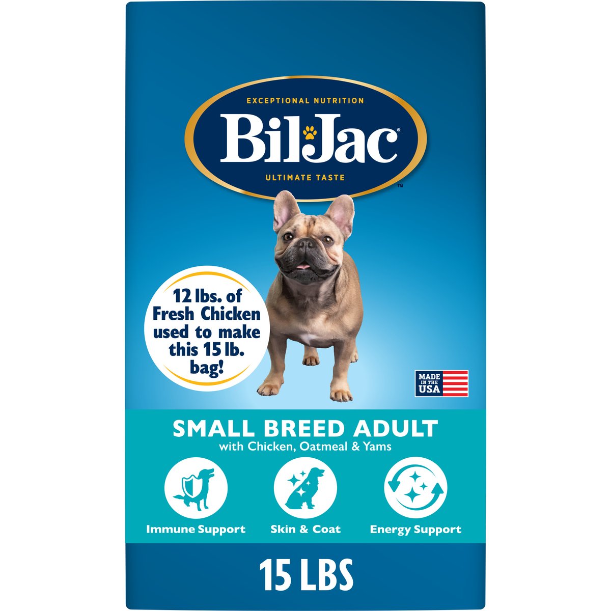 Bil-Jac Small Breed Adult Chicken, Oatmeal & Yams Recipe Dry Dog Food, 15-lb bag