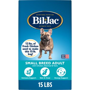 Bil-Jac Small Breed Adult Chicken, Oatmeal & Yams Recipe Dry Dog Food, 15-lb bag