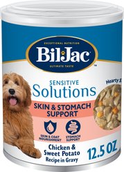 Bil-Jac Sensitive Solutions Chicken & Sweet Potato Wet Dog Food, 12.5-oz can, case of 12