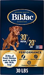 Bil-Jac 30/20 Performance Dry Dog Food, 30-lb bag