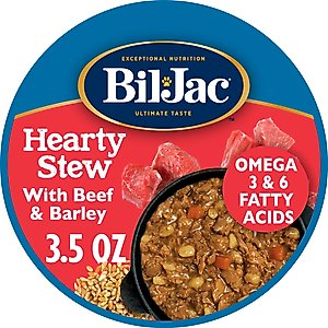 Bil-Jac Hearty Stew Beef & Barley Recipe Wet Dog Food, 3.5-oz tub, case of 12