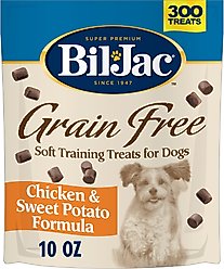 Bil-Jac Chicken & Sweet Potato Grain-Free Training Dog Treats, 10-oz bag