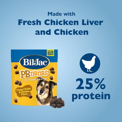 Show full view: Bil-Jac PBnanas Peanut Butter & Banana Flavor Soft Dog Treats, 10-oz bag slide 5 of 12