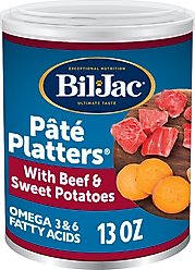 Bil-Jac Pate Platters with Beef & Sweet Potatoes Canned Dog Food, 13-oz, case of 12