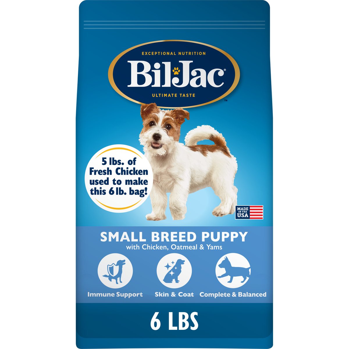 Bil-Jac Small Breed Puppy Chicken, Oatmeal & Yam Recipe Dry Dog Food, 6-lb bag