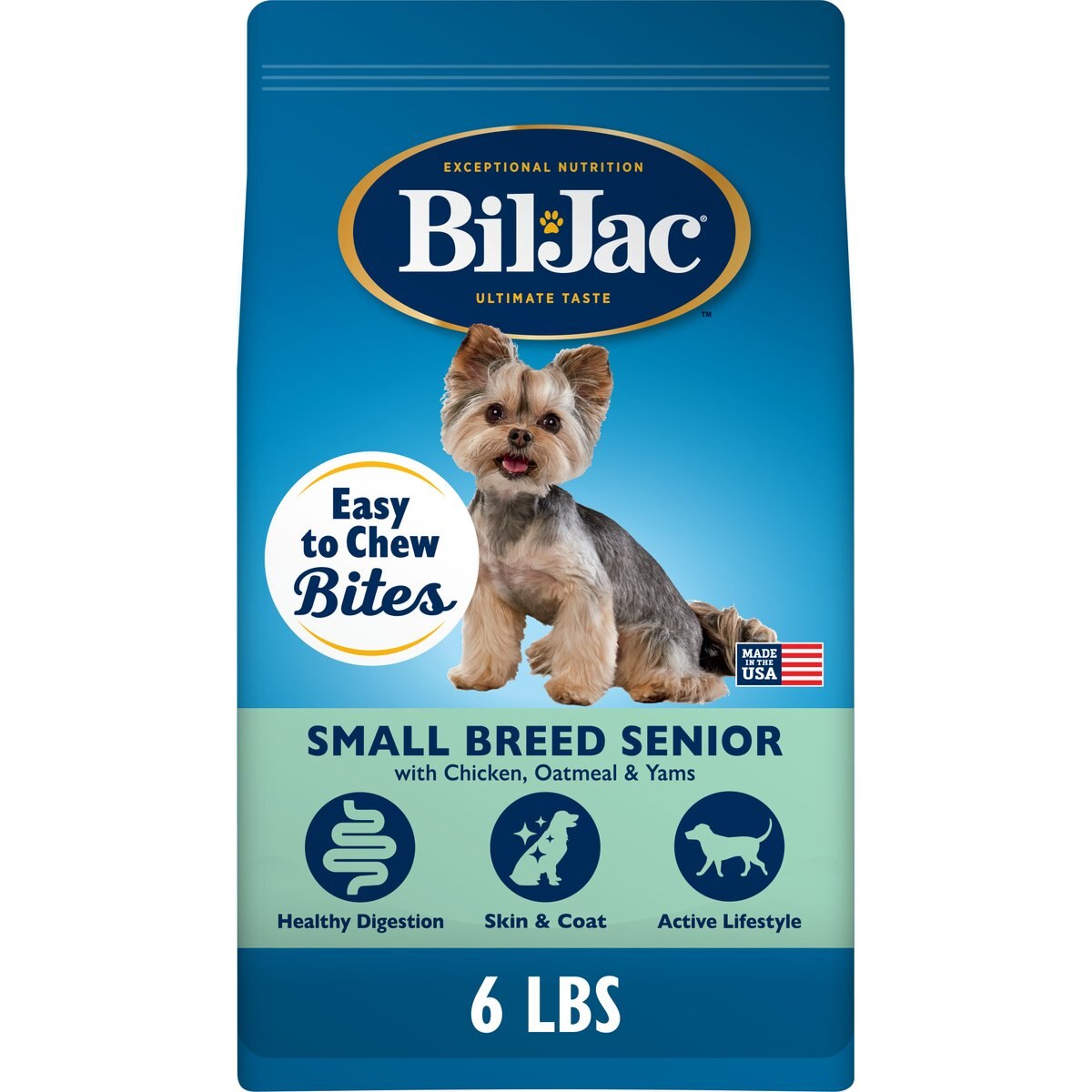 Bil-Jac Small Breed Senior Chicken, Oatmeal & Yam Recipe Dry Dog Food, 6-lb bag