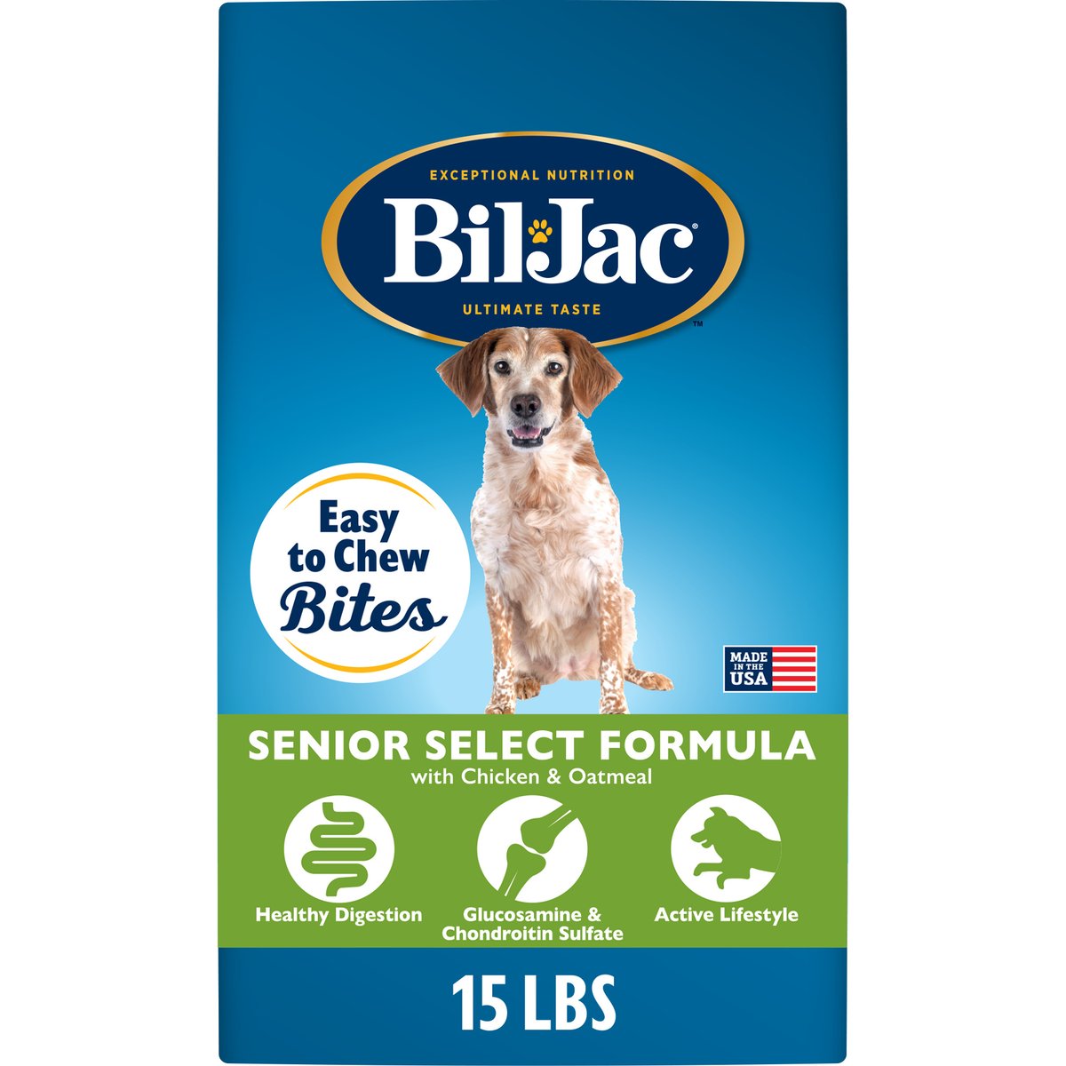 Bil-Jac Senior Select Chicken & Oatmeal Recipe Dry Dog Food, 15-lb bag