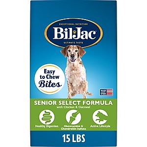 Bil-Jac Senior Select Chicken & Oatmeal Recipe Dry Dog Food, 15-lb bag