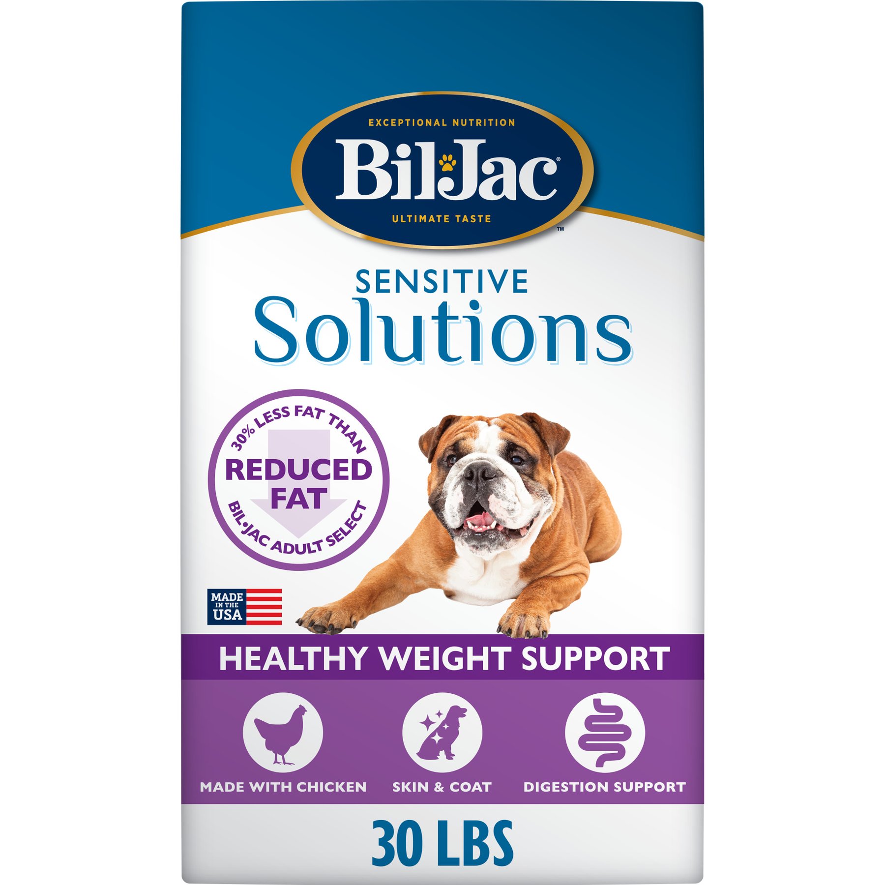 Bil-Jac Sensitive Solutions Healthy Weight Fresh Chicken Recipe Dry Dog Food, 30-lb bag