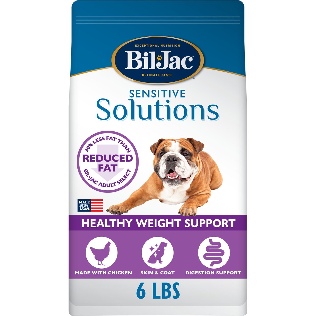 Bil-Jac Sensitive Solutions Healthy Weight Fresh Chicken Recipe Dry Dog Food, 6-lb bag