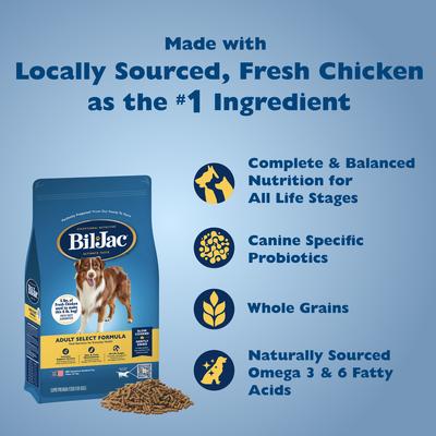 Show full view: Bil-Jac Adult Select Chicken Recipe Dry Dog Food, 6-lb bag slide 5 of 12