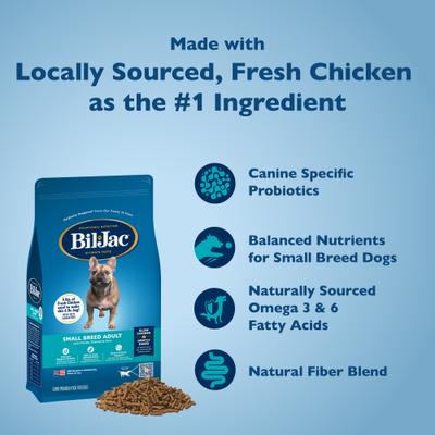 Show full view: Bil-Jac Small Breed Adult Chicken, Oatmeal & Yams Recipe Dry Dog Food, 30-lb bag slide 5 of 11