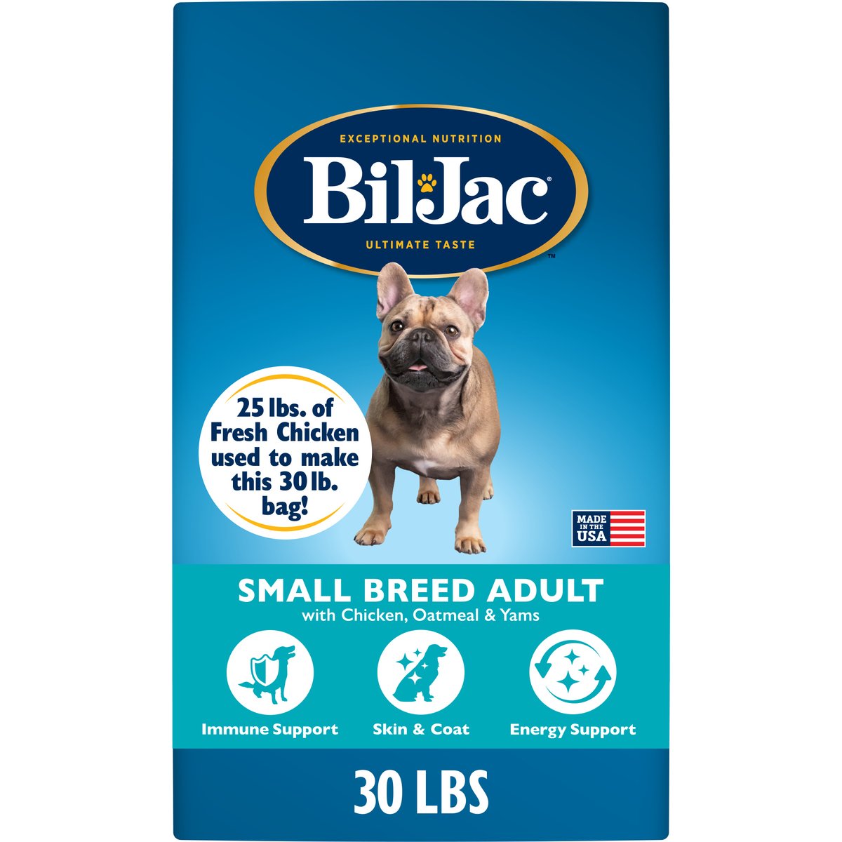 Bil-Jac Small Breed Adult Chicken, Oatmeal & Yams Recipe Dry Dog Food, 30-lb bag