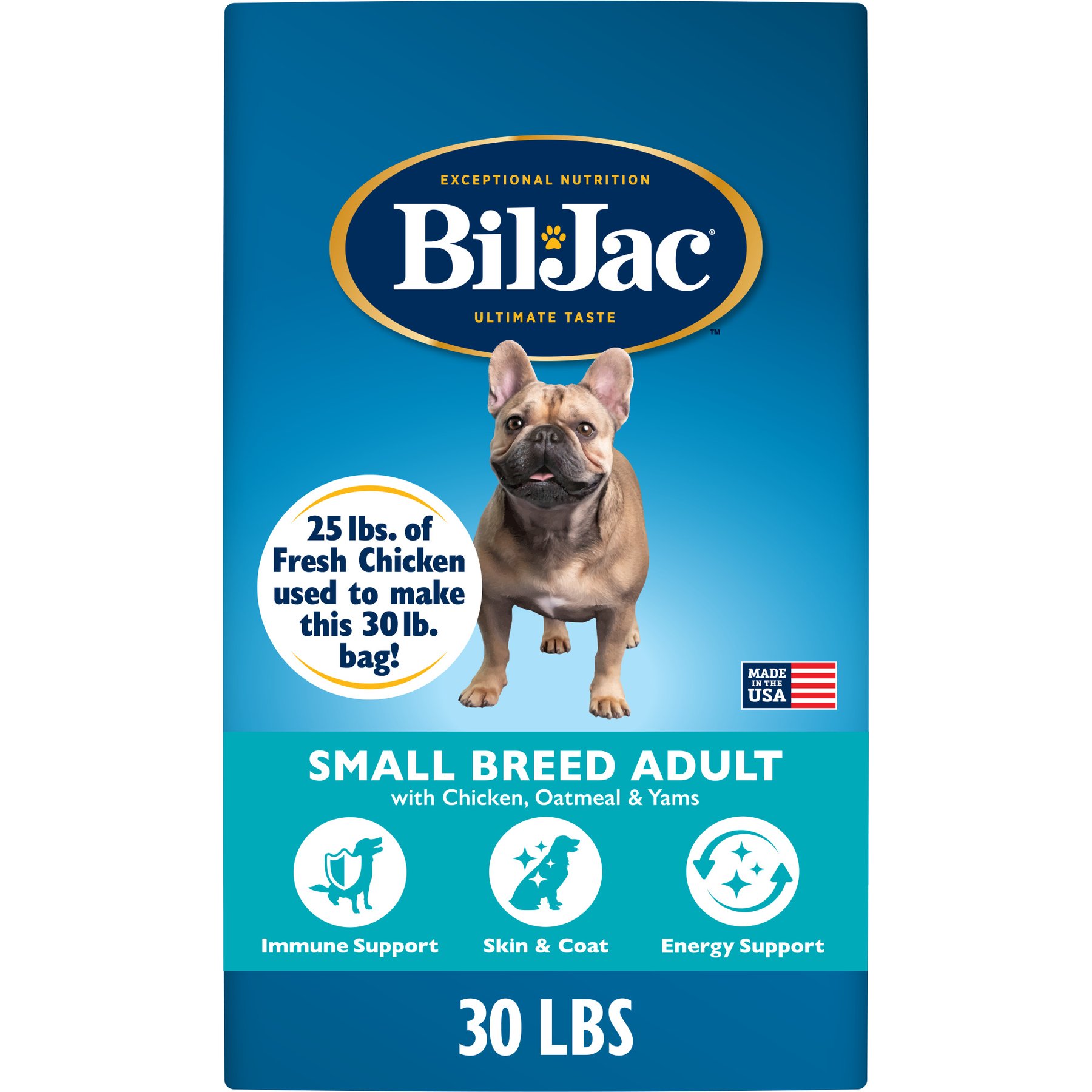 Bil-Jac Small Breed Adult Chicken, Oatmeal & Yams Recipe Dry Dog Food, 30-lb bag